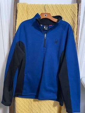 Spyder Royal Blue and Black Zip-Up Fleece Jacket